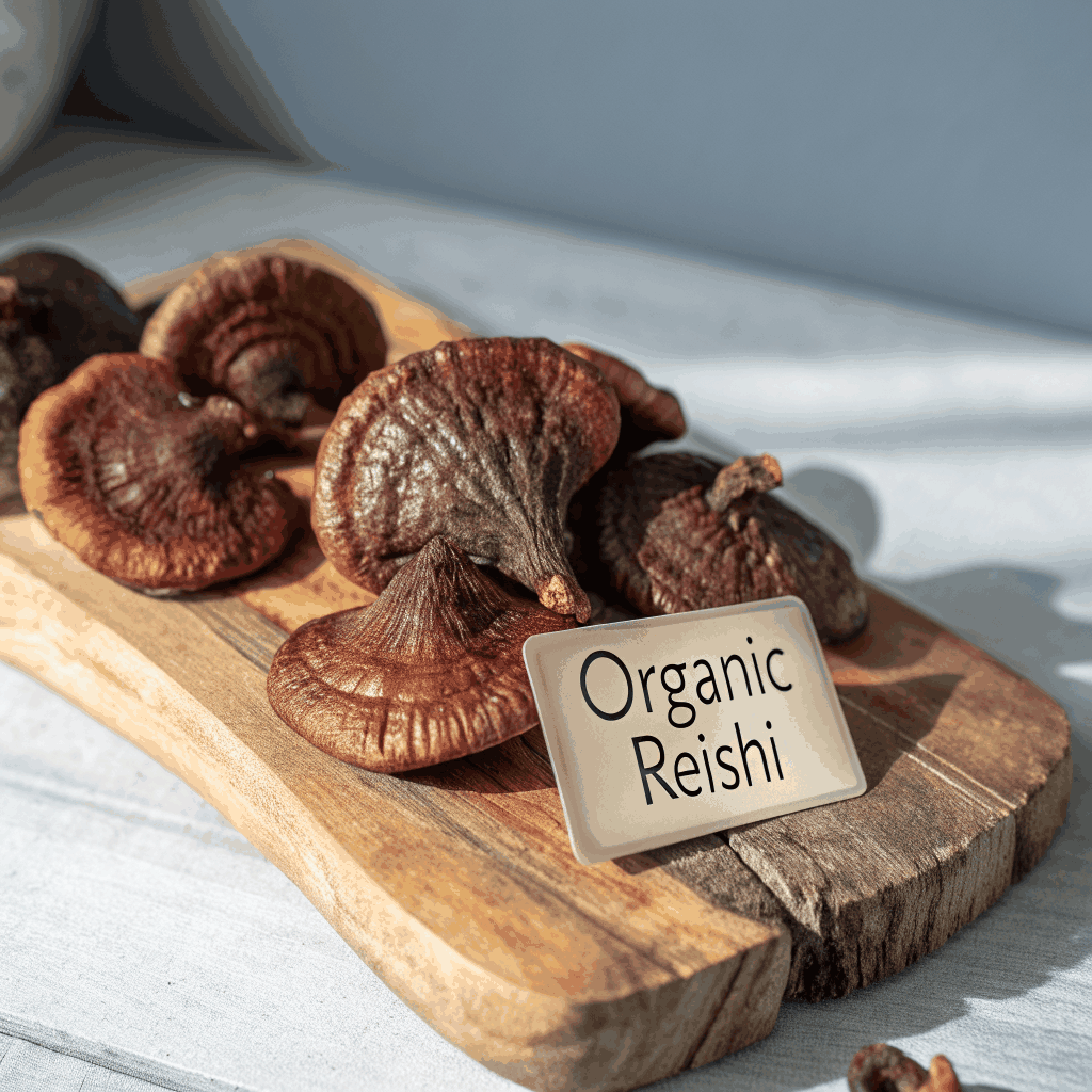 Hongo Reishi silvestre recolectado con cuidado