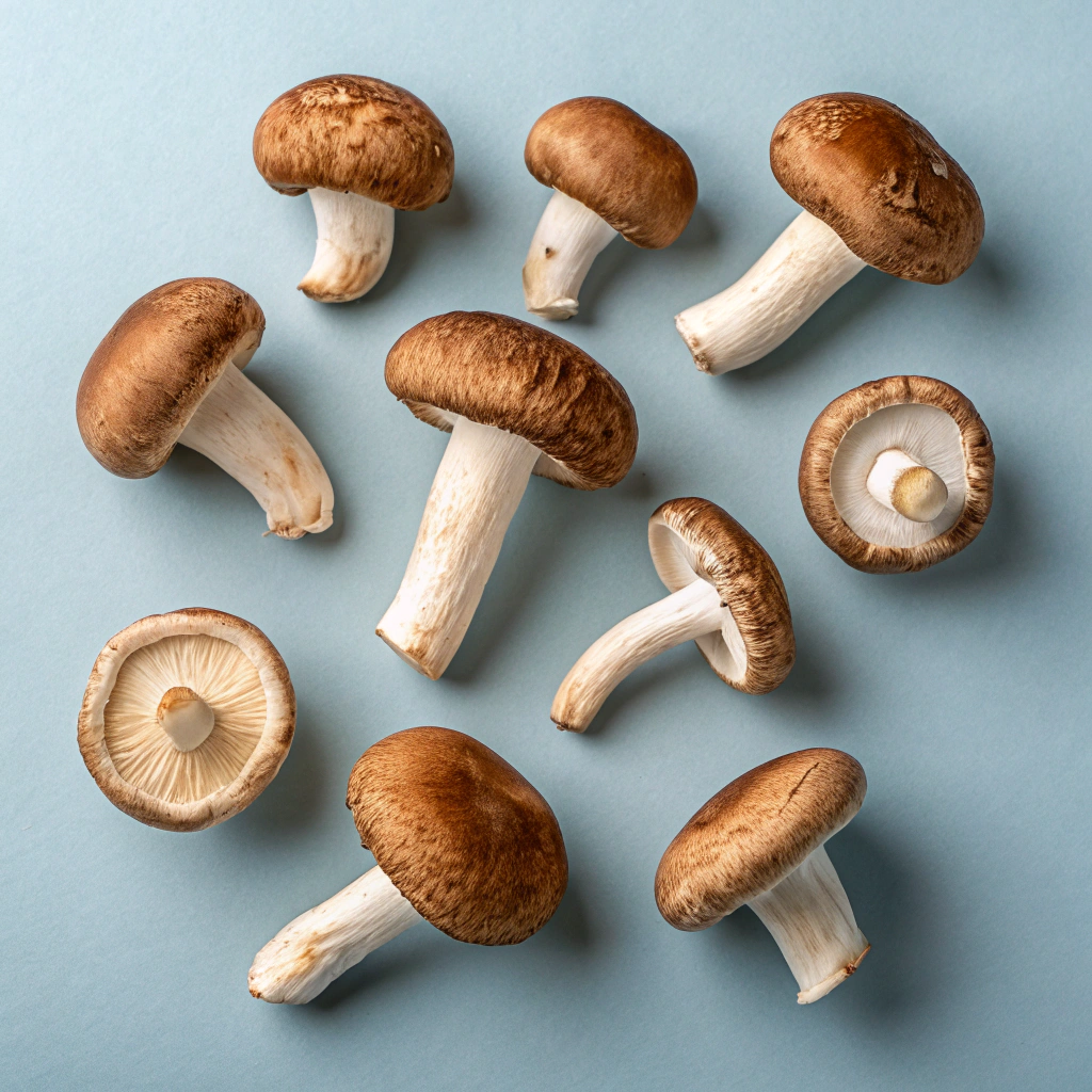 Textura orgánica de hongos Shiitake frescos